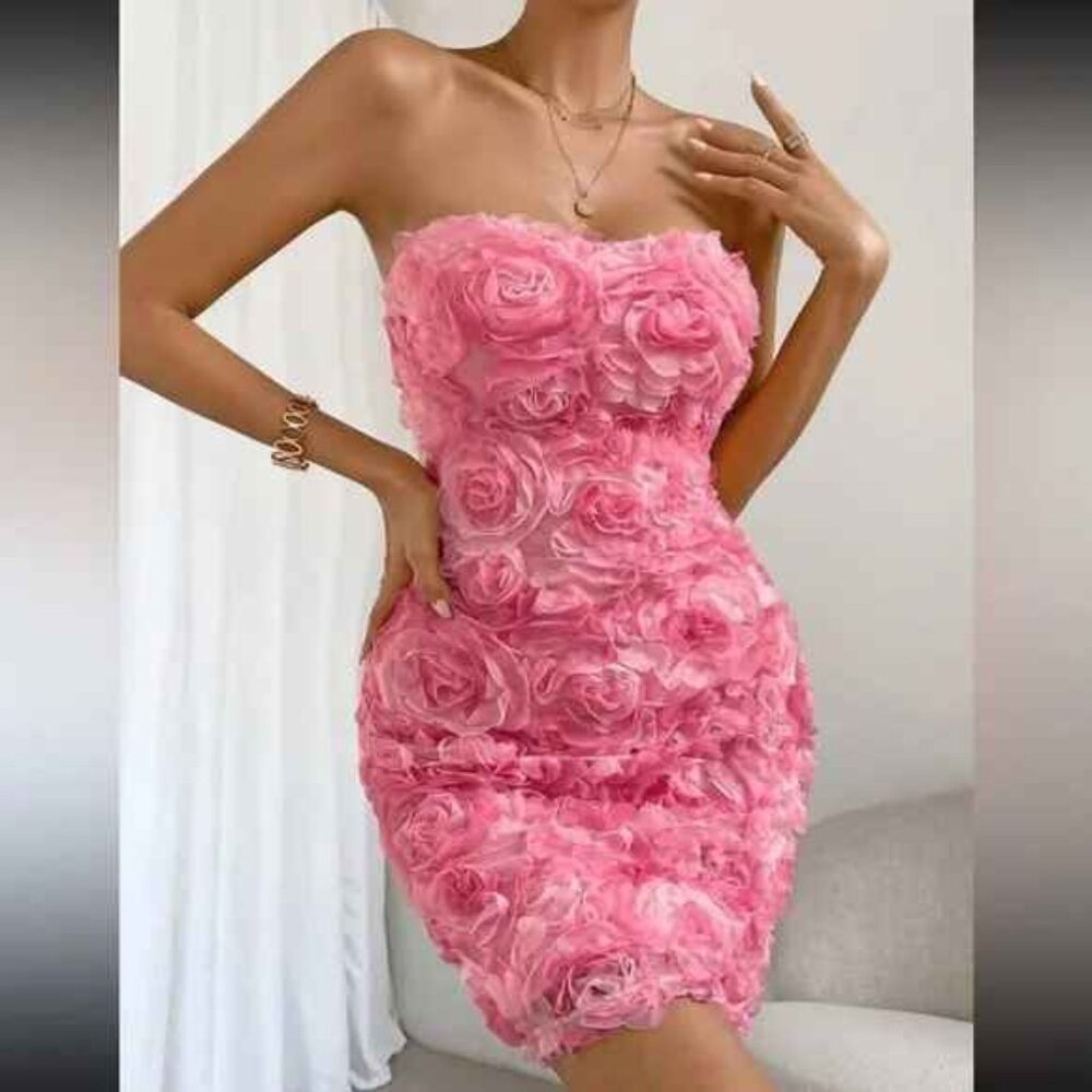 Appliqués Tube Bodycon Dress